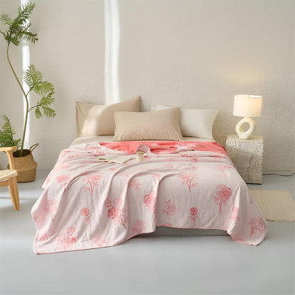 Breezy Blossom Organic Cotton Throw Blanket