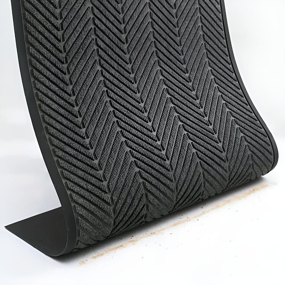 Textured Chevron Non-Slip Entrance Mat for All Seasons