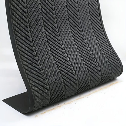 Textured Chevron Non-Slip Entrance Mat for All Seasons