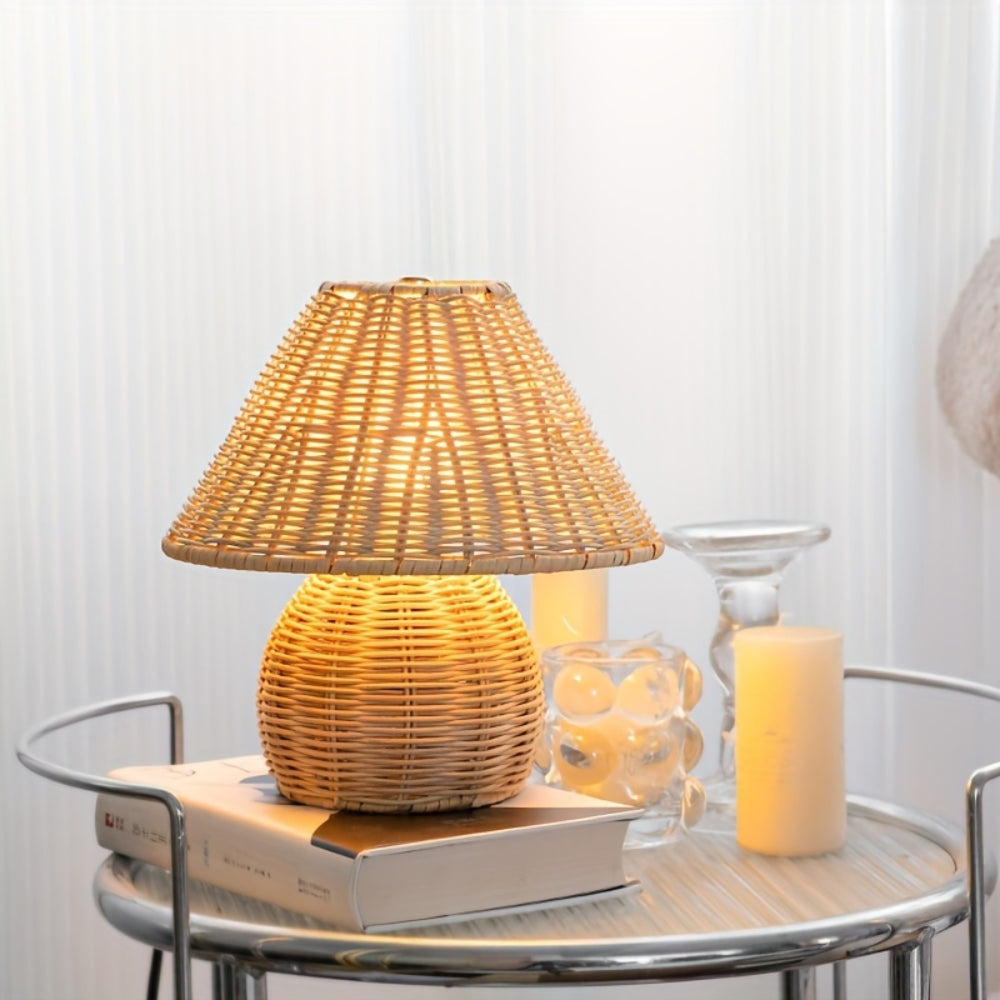 Eco-Chic Rattan Illuminator for Home Ambiance