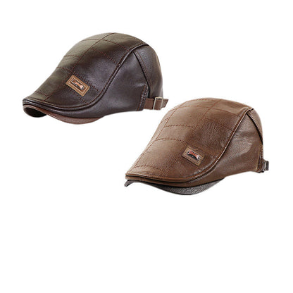 Cozy Plush Leather Beret | Elegant Comfort for a Warm Winter Experience