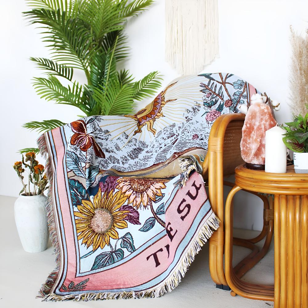 Celestial Sun Throw Blanket for Vibrant Home Decor