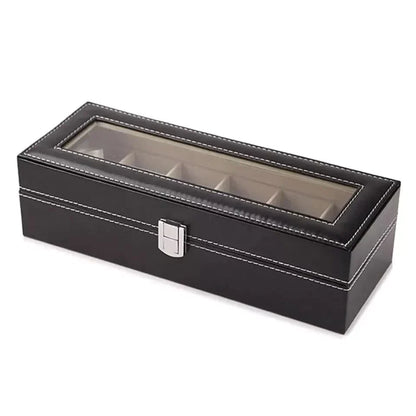 Elegant Leather Watch Display Case with 6 or 12 Slots