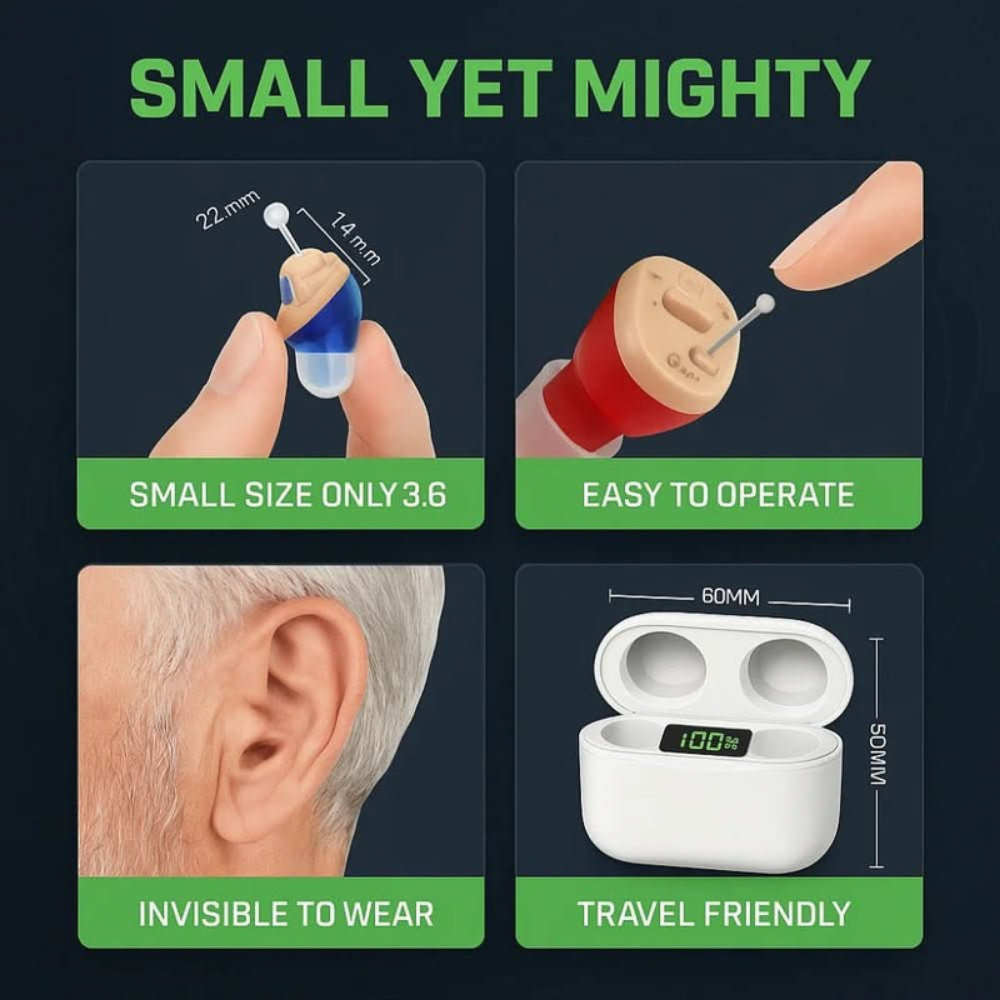Rechargeable Invisible Earbuds Set for Hearing Assistance