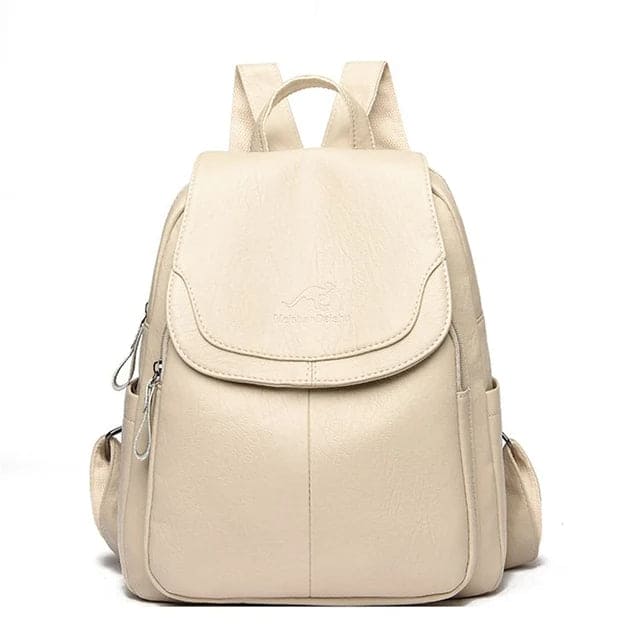 Leather Backpack with Anti-Theft Design – Slim & Functional