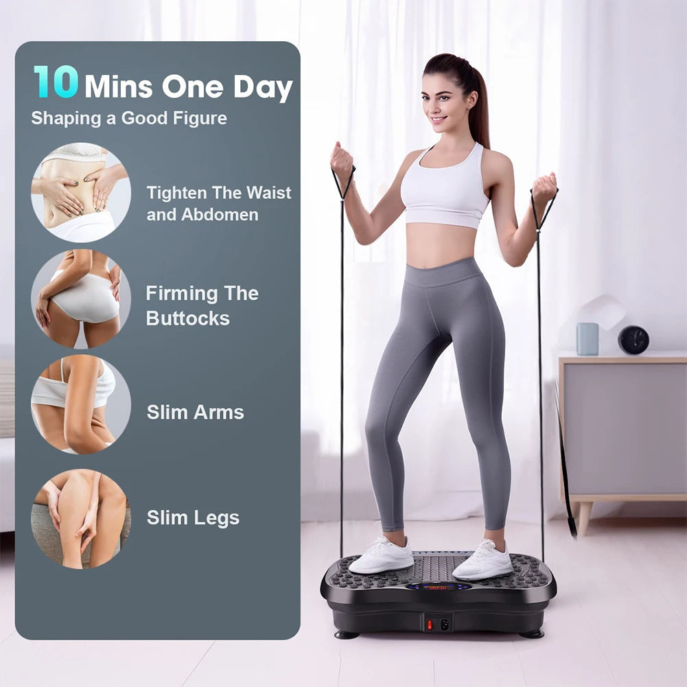 Bluetooth Full Body Vibration Exercise Machine with Speed Settings & Foot Massager