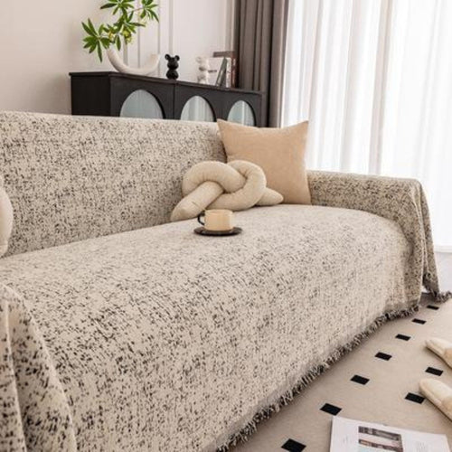 Chic Chenille Sofa Protector with Speckled Design