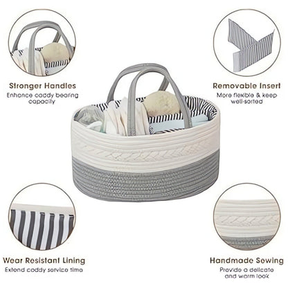 Chic Grey Baby Care Caddy for Effortless Organization