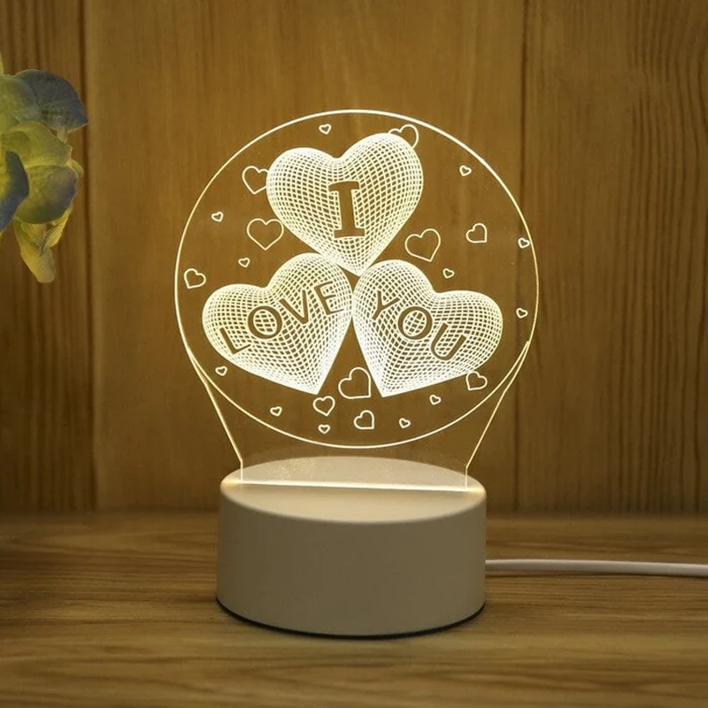 Artistic 3D LED Night Lamp with USB Power