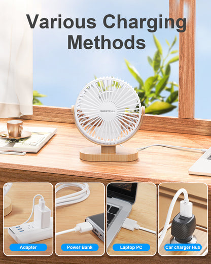 6.5 Inch Portable USB Desk Fan for Home, Office, Car, and Travel
