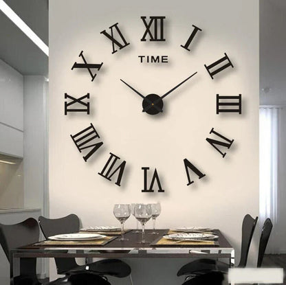 Sleek Silent Wall Clock with 3D Decorative Numbers