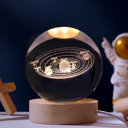 3D Crystal Planet Globe LED Night Light