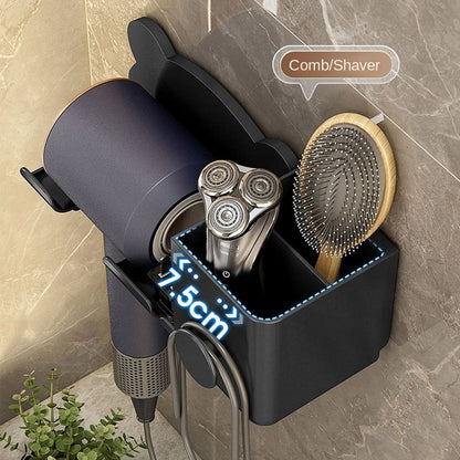 Wall-Mounted Holder for Hair Dryer in Bathroom