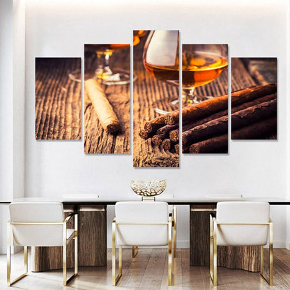 5-Piece Contemporary Brown Canvas Art Set for Home Décor