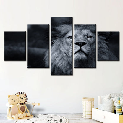 Majestic Lion Canvas Art Set - 5 Piece Collection