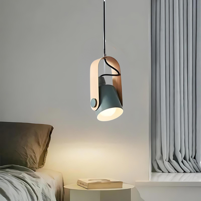 Modern LED Hanging Lamp with Wood Finish - Scandinavian Pendant Light
