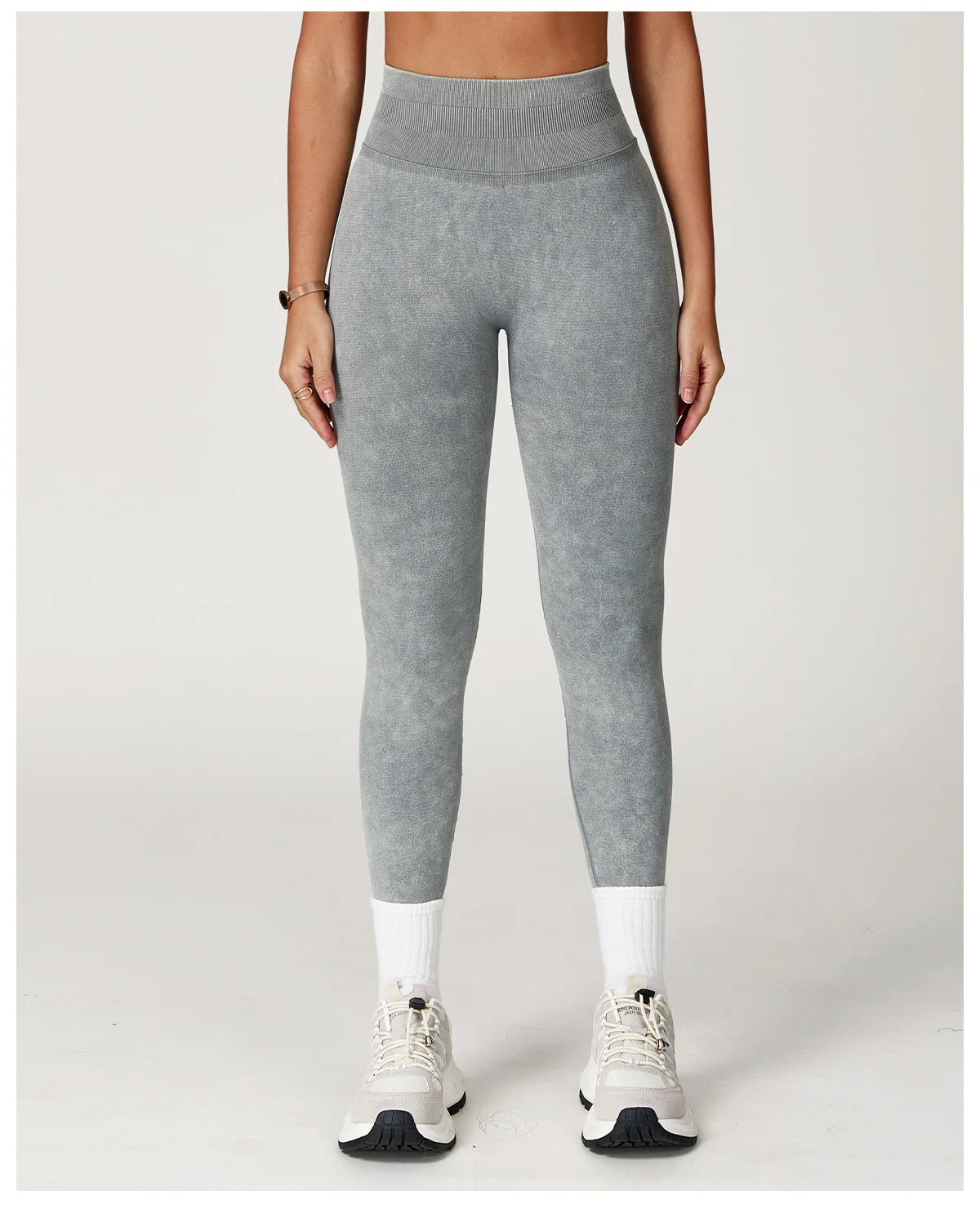 High-Waisted Ribbed Workout Leggings for Women | Seamless Stretch Fit