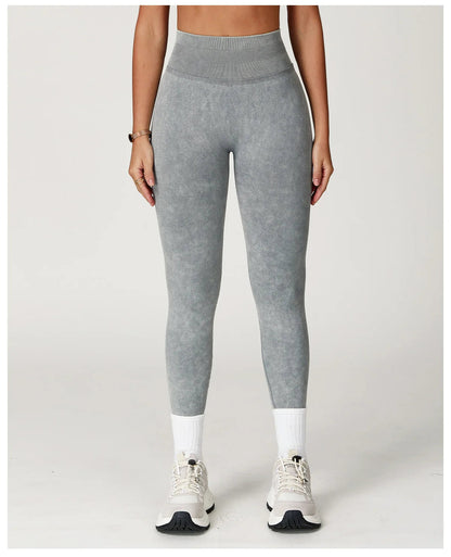 High-Waisted Ribbed Workout Leggings for Women | Seamless Stretch Fit
