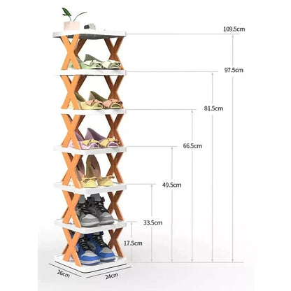 Versatile 6-Tier Shoe Organizer with Durable Plastic Design