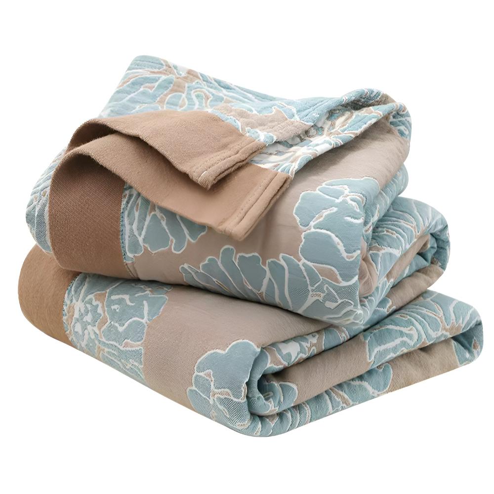Serene Floral Cotton Throw Blanket for Year-Round Comfort