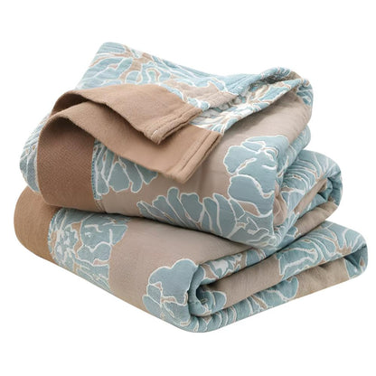 Serene Floral Cotton Throw Blanket for Year-Round Comfort