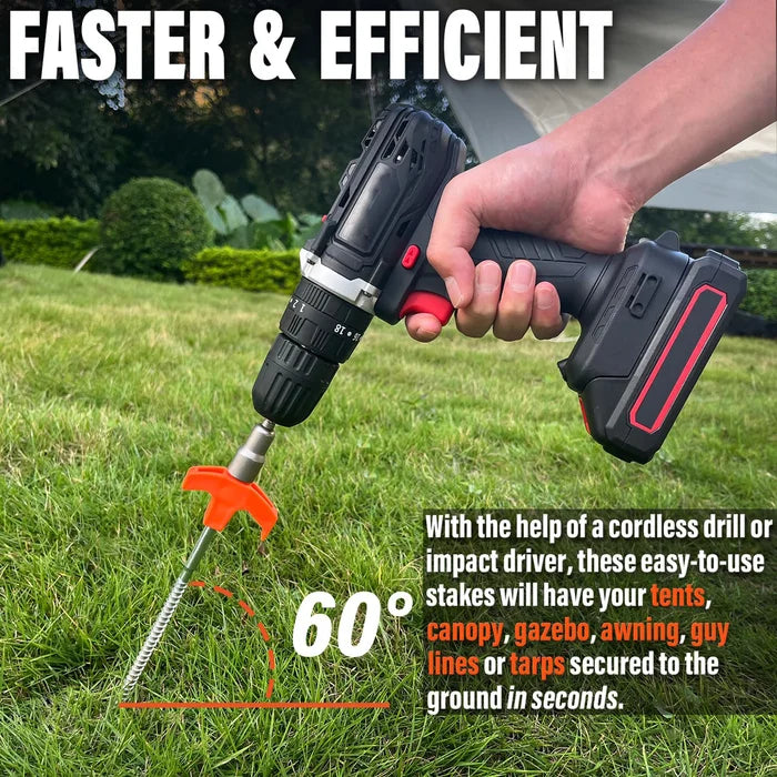 Heavy-Duty 8-Inch Screw Pegs for Secure Outdoor Setup