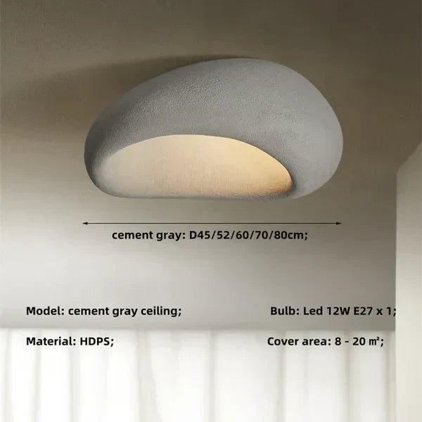Natural Wabi Sabi Ceiling Light Fixture - Serene Aura Design