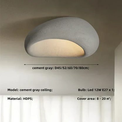 Natural Wabi Sabi Ceiling Light Fixture - Serene Aura Design
