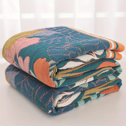 Nature-Inspired Soft Cotton Layering Blanket