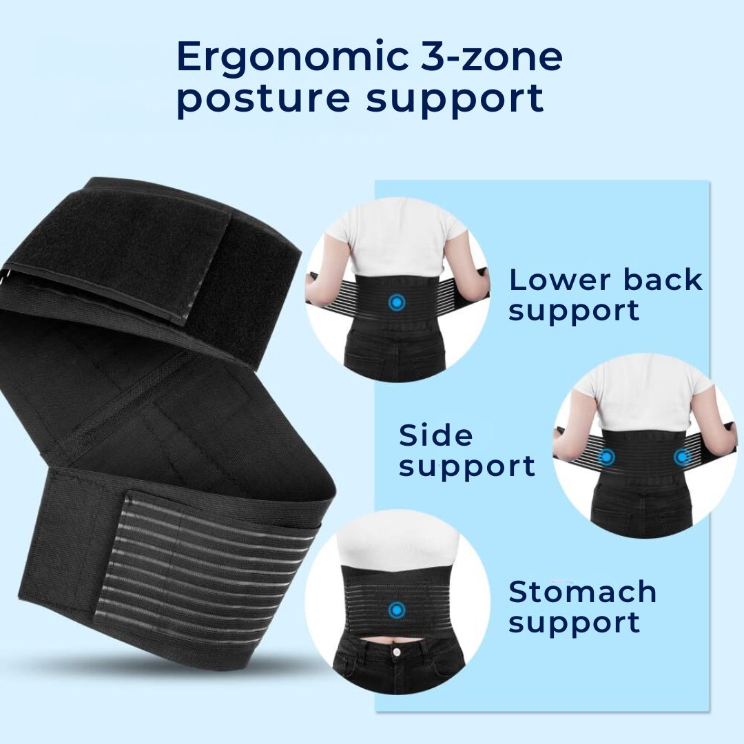 Back Pain Relief Belt for Compression Support - Lower Back Strain & Posture