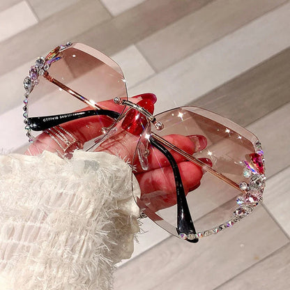 Vintage Rimless Sunglasses in Aya Style