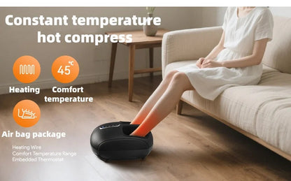 Heat and Air Compression Foot Massager with Remote, LCD Display & Adjustable Intensity