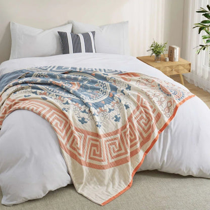 Coastal Charm Cotton Throw Blanket