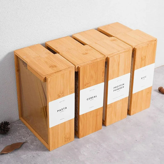 Chic Bamboo Cereal Storage Solution
