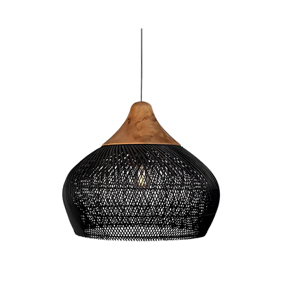 Handwoven Rattan Pendant Light – Bohemian Ceiling Fixture for Natural Style