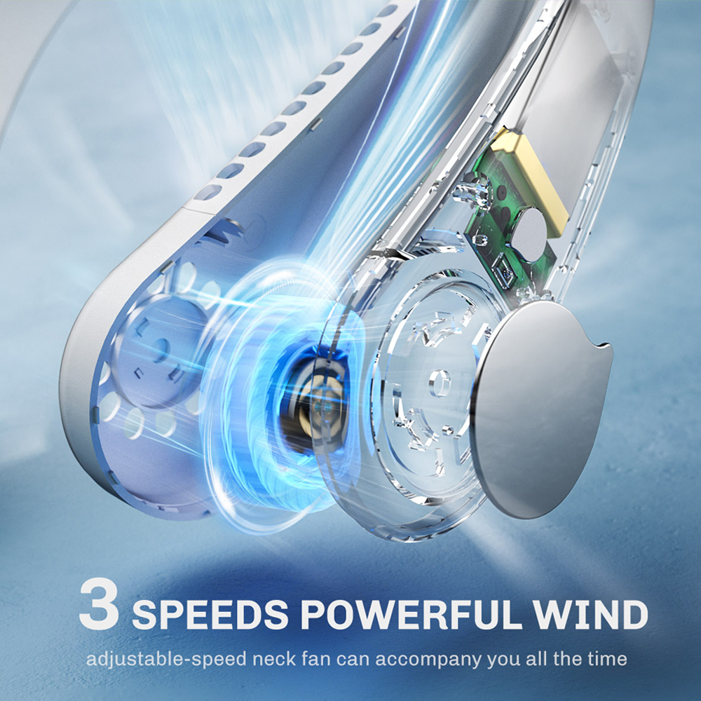 Rechargeable Bladeless Neck Fan – Portable Personal Cooling Device