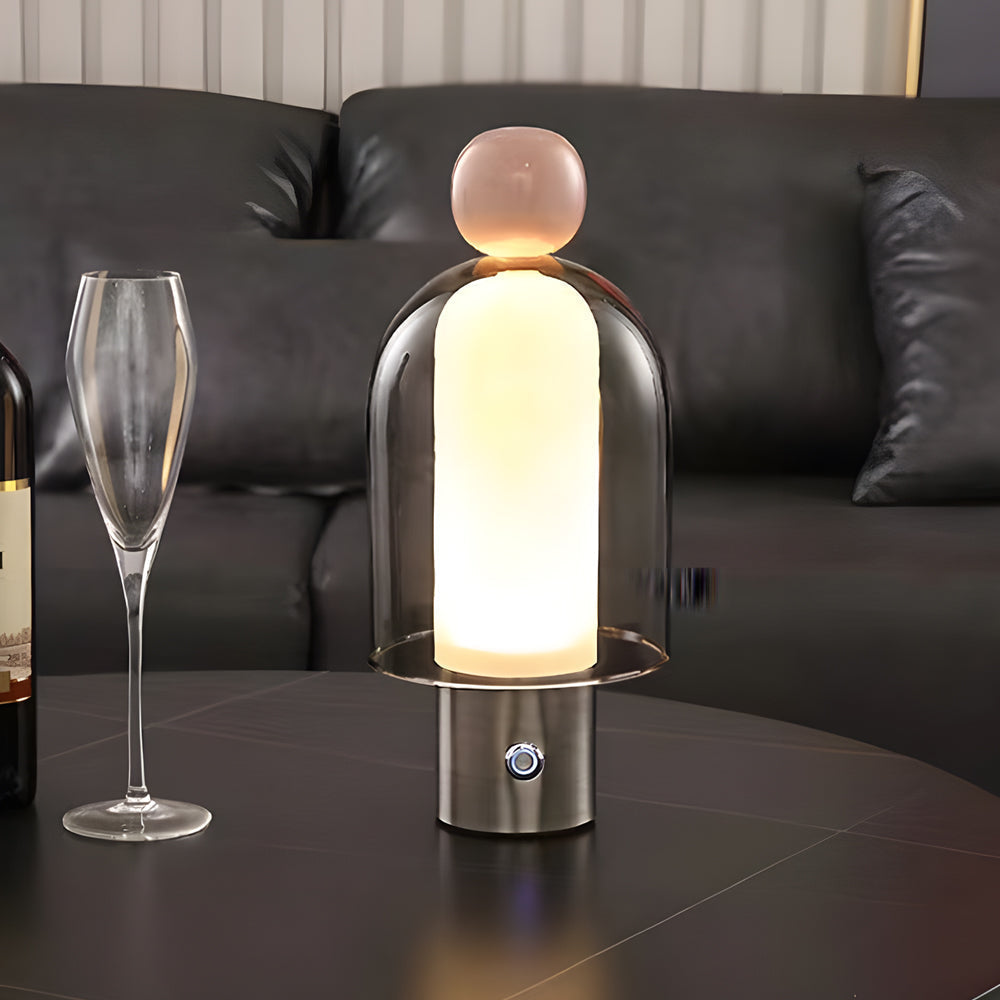 Adjustable LED Desk Lamp in Stylish Glass Design