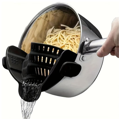 Heat-Resistant Kitchen Drain Tool – Silicone Clip-On Strainer