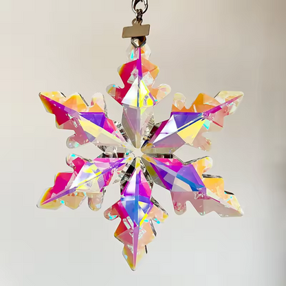 Radiant Snowflake Crystal Charm | Dazzling Light Catcher for Holiday Decor