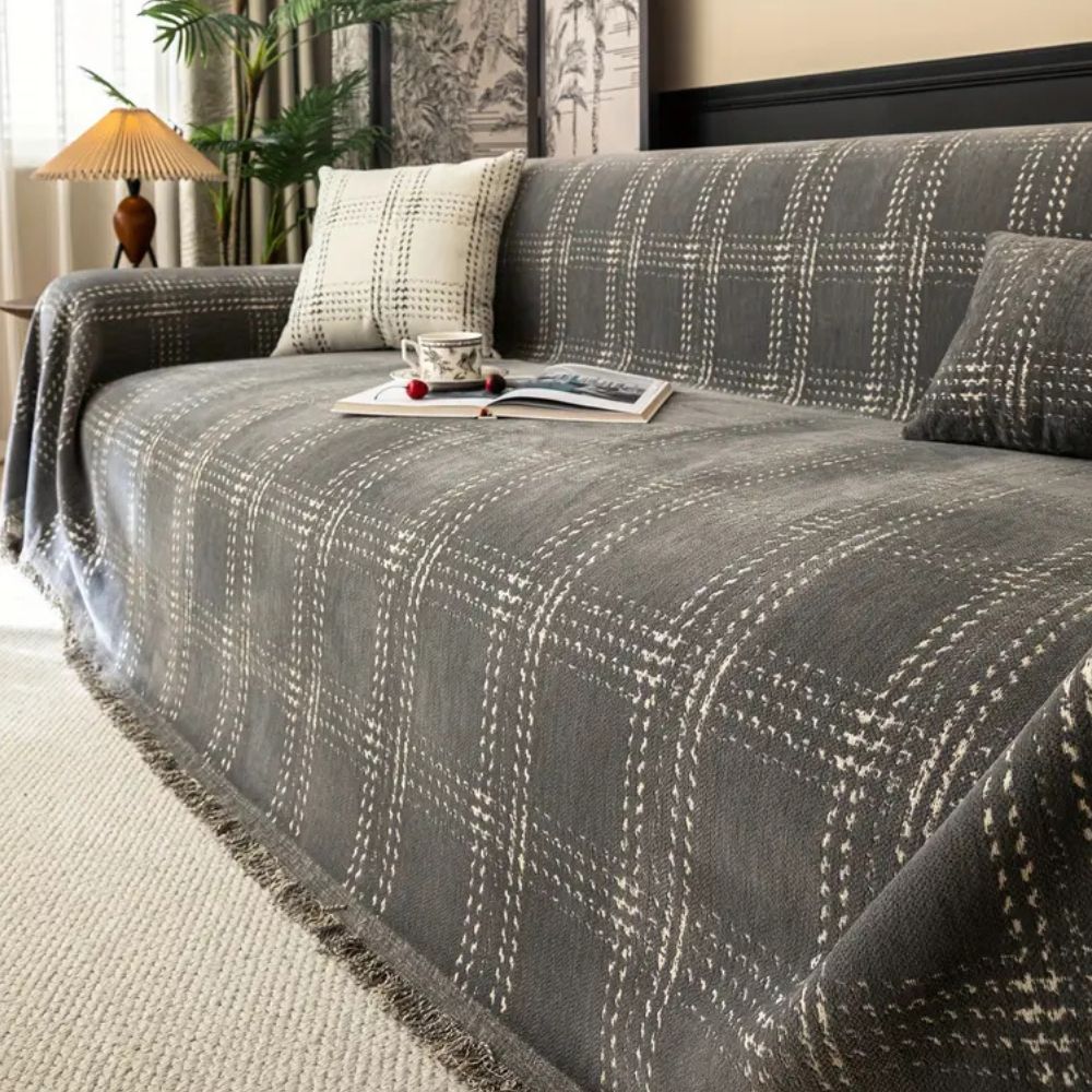 Timeless Plaid Couch Protector for Modern Living