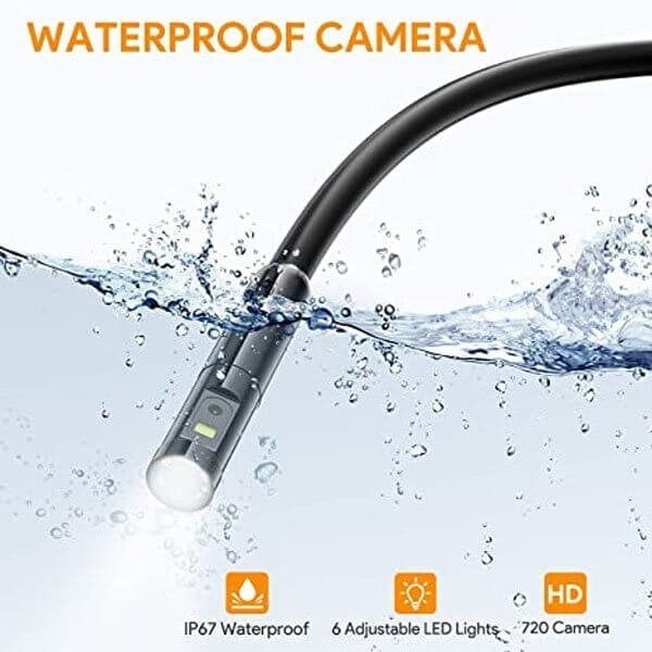 Versatile Inspection Camera for Smartphone & PC | 7mm Probe, Waterproof IP67 | 6 Adjustable LEDs | 720p HD | Cable Lengths 1m - 10m