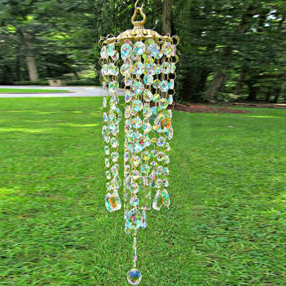 Crystal Glass Wind Chime in Aurora Design