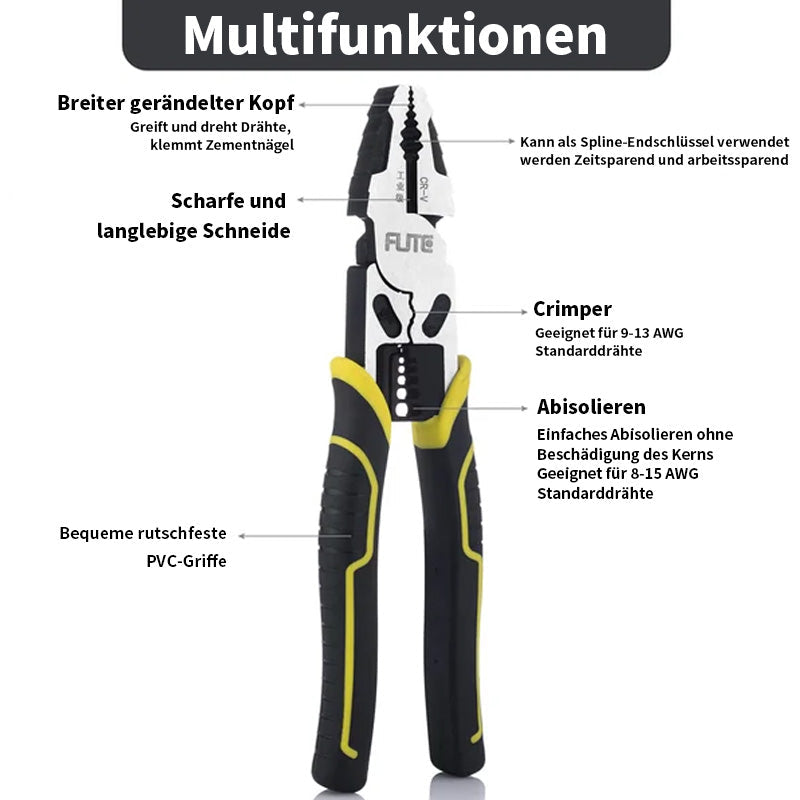 All-in-One Electrician's Tool for Cutting, Stripping & Crimping