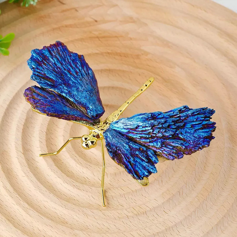 Dragonfly Pendant with Tourmaline and Kyanite Gemstones