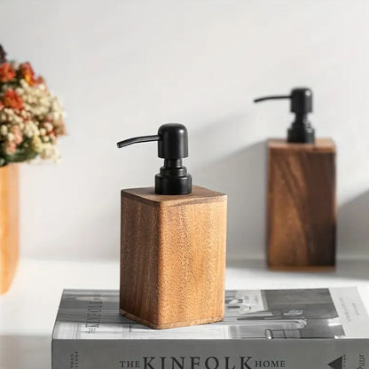Elegant Wood Essence Soap and Lotion Dispenser