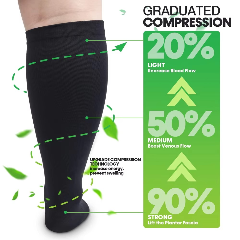 Comfort Fit Compression Socks for Curvier Legs