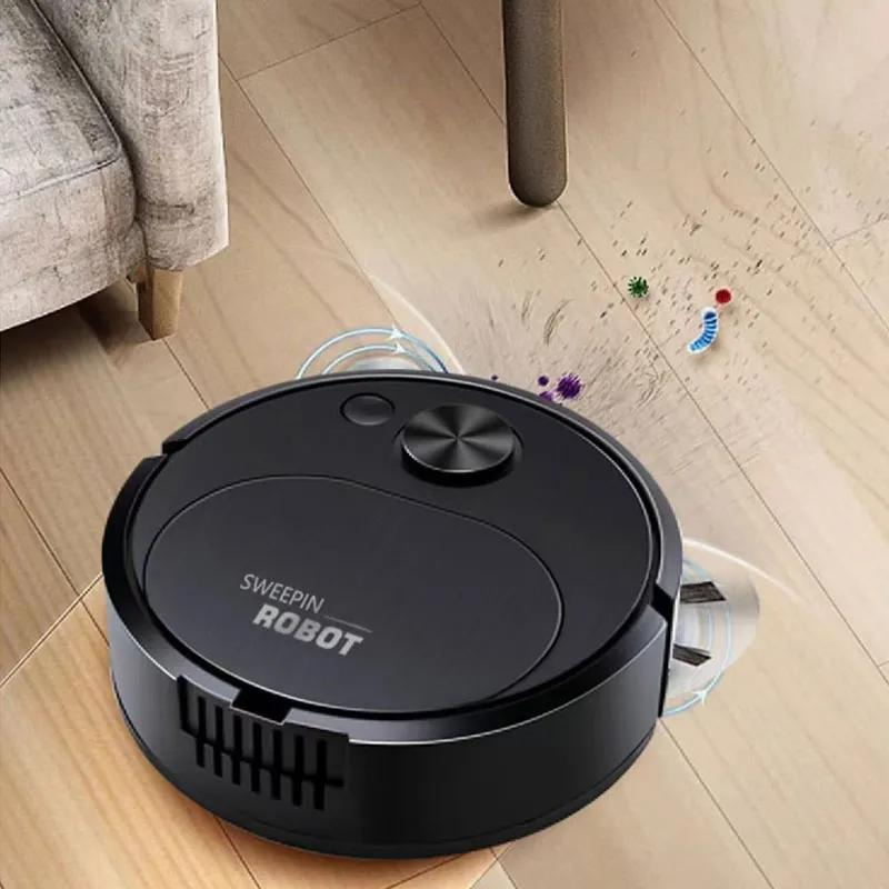 3-in-1 Silent Vacuum and Mop Robot for Efficient Floor Cleaning – Compact and Cordless