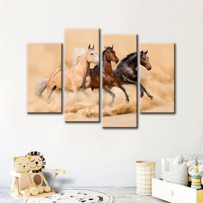 Majestic Trio of Galloping Horses - Canvas Art Set