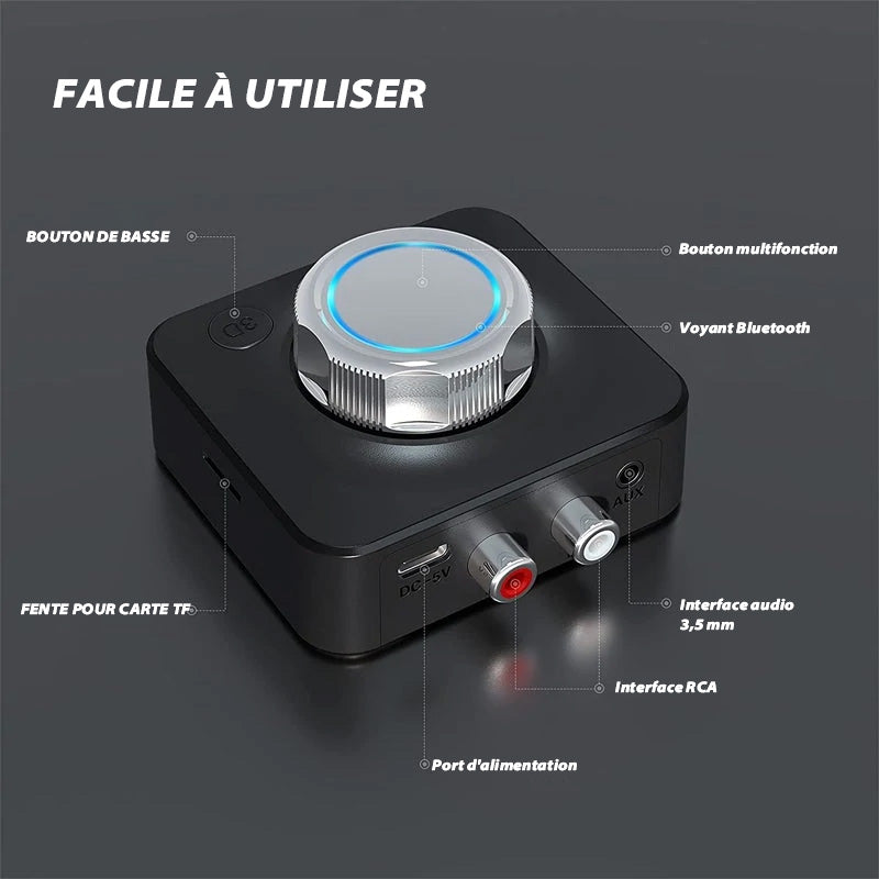 Bluetooth 5.0 Audio Receiver with RCA Connectivity
