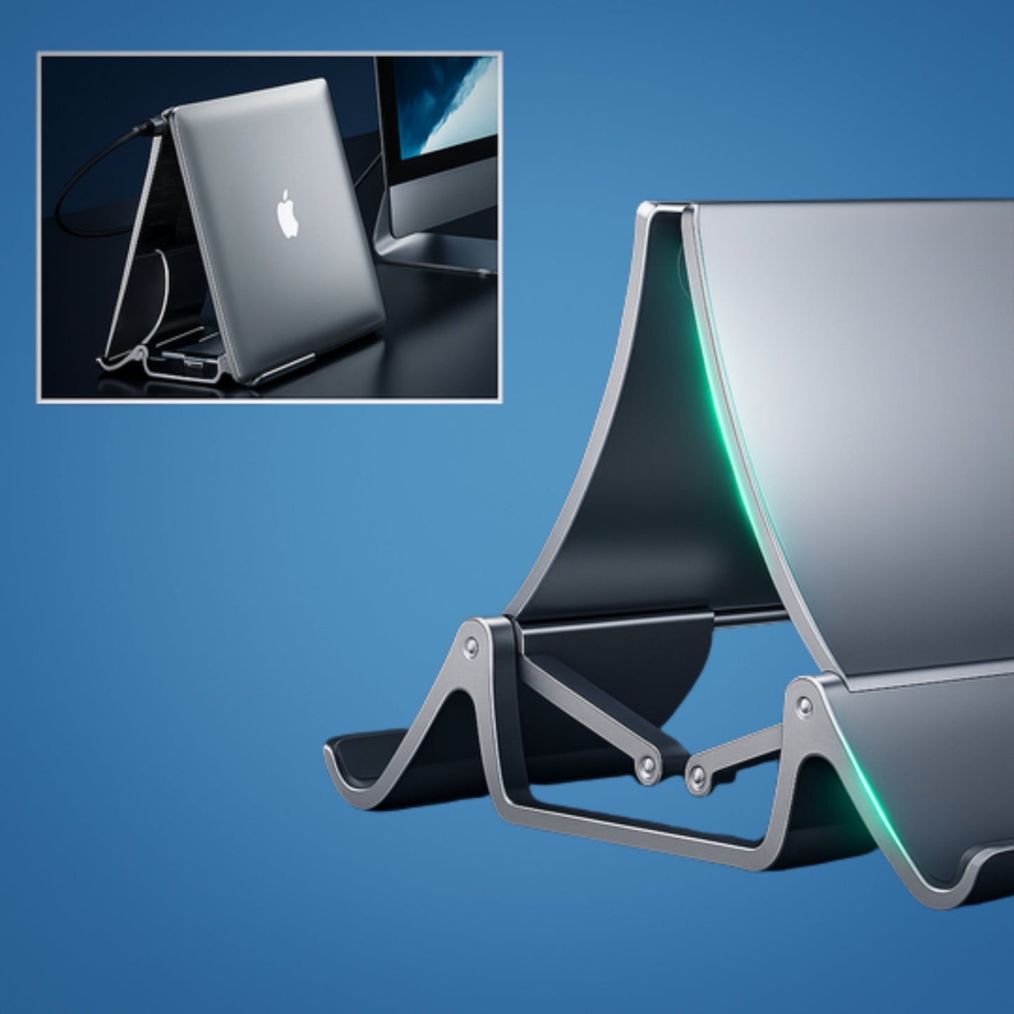 Versatile Aluminum Laptop Stand – Compact Cooling Solution